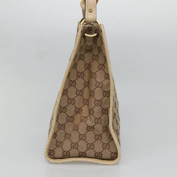 GUCCI GG Canvas Shoulder Bag Beige Gold - Picture 5 of 12